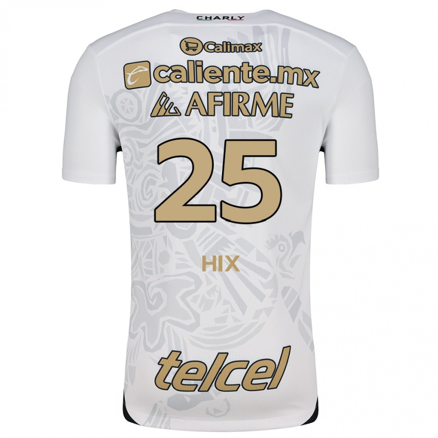 Mujer Fútbol Camiseta Angelina Hix #25 Blanco Negro 2ª Equipación 2024/25 Perú