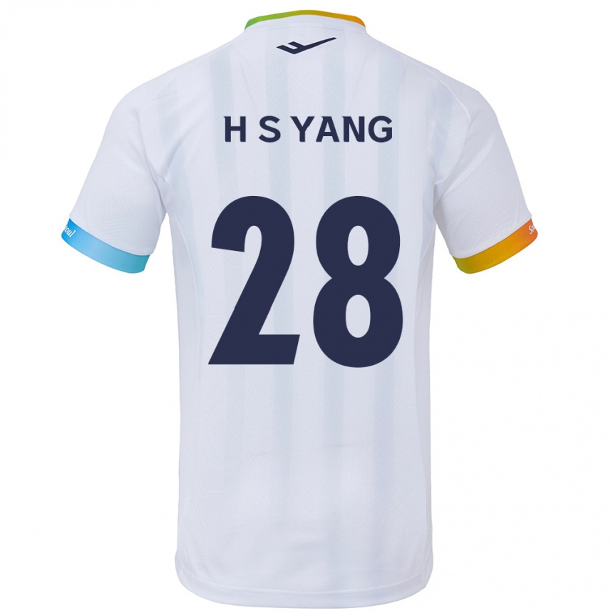 Mujer Fútbol Camiseta Seung-Hyeon Yang #28 Blanco Azul 2ª Equipación 2024/25 Perú