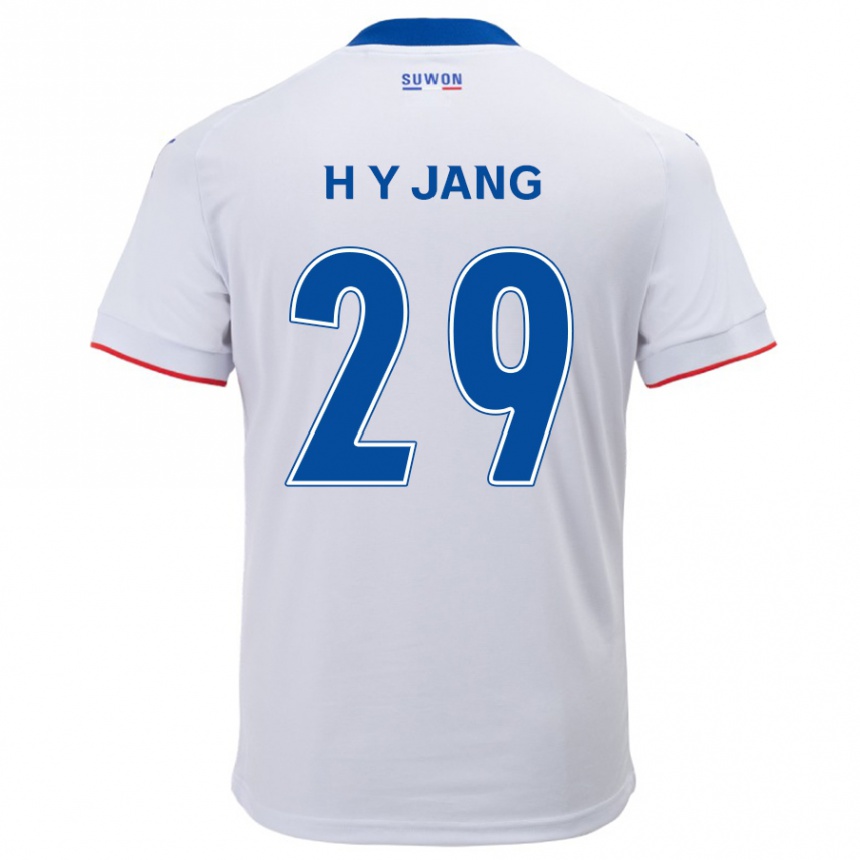 Mujer Fútbol Camiseta Yo-Han Jang #29 Blanco Azul 2ª Equipación 2024/25 Perú