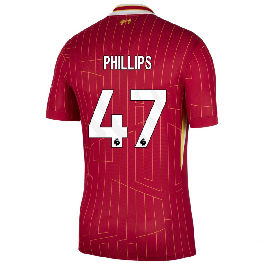 Niño Fútbol Camiseta Nathaniel Phillips #47 Rojo Amarillo Blanco 1ª Equipación 2024/25 Perú