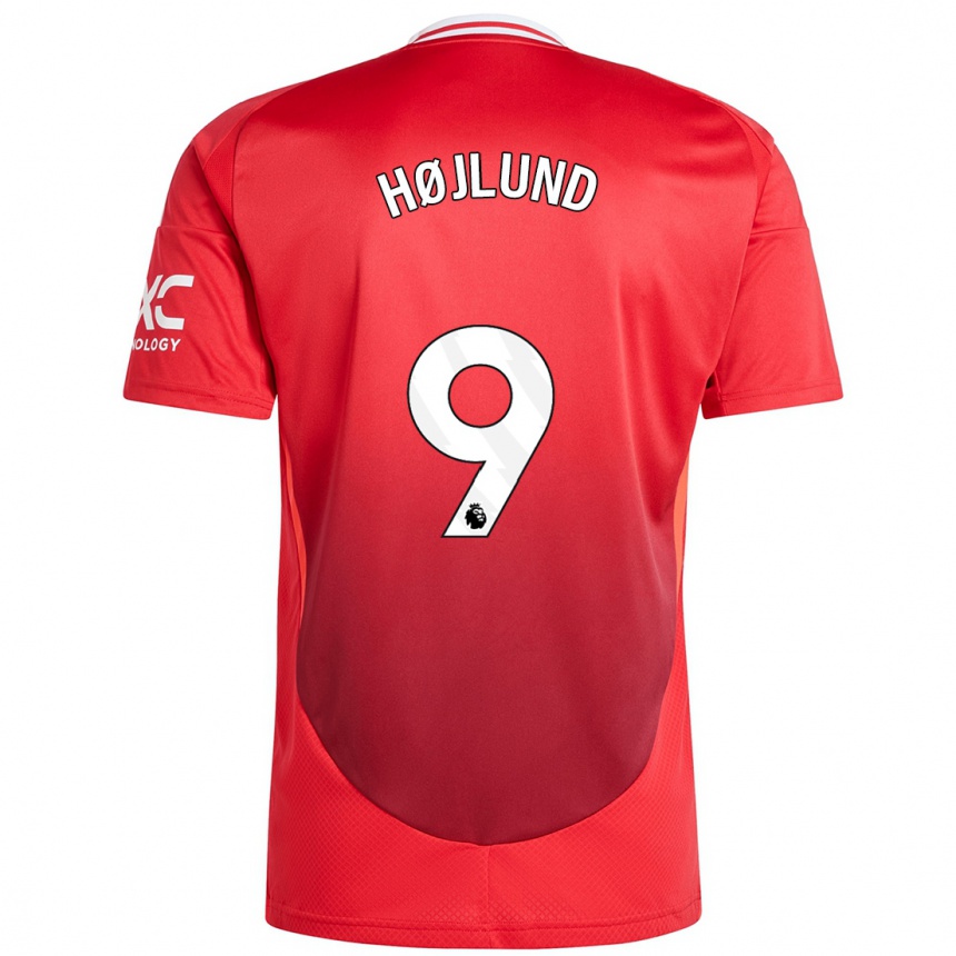 Niño Fútbol Camiseta Rasmus Højlund #9 Rojo Brillante 1ª Equipación 2024/25 Perú