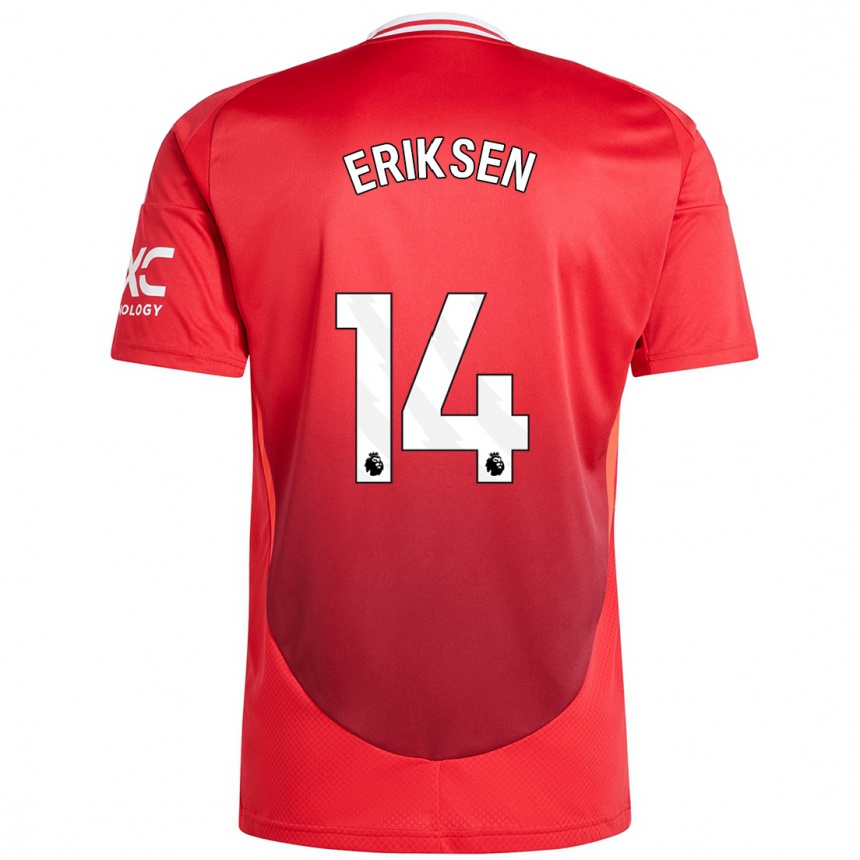 Niño Fútbol Camiseta Christian Eriksen #14 Rojo Brillante 1ª Equipación 2024/25 Perú