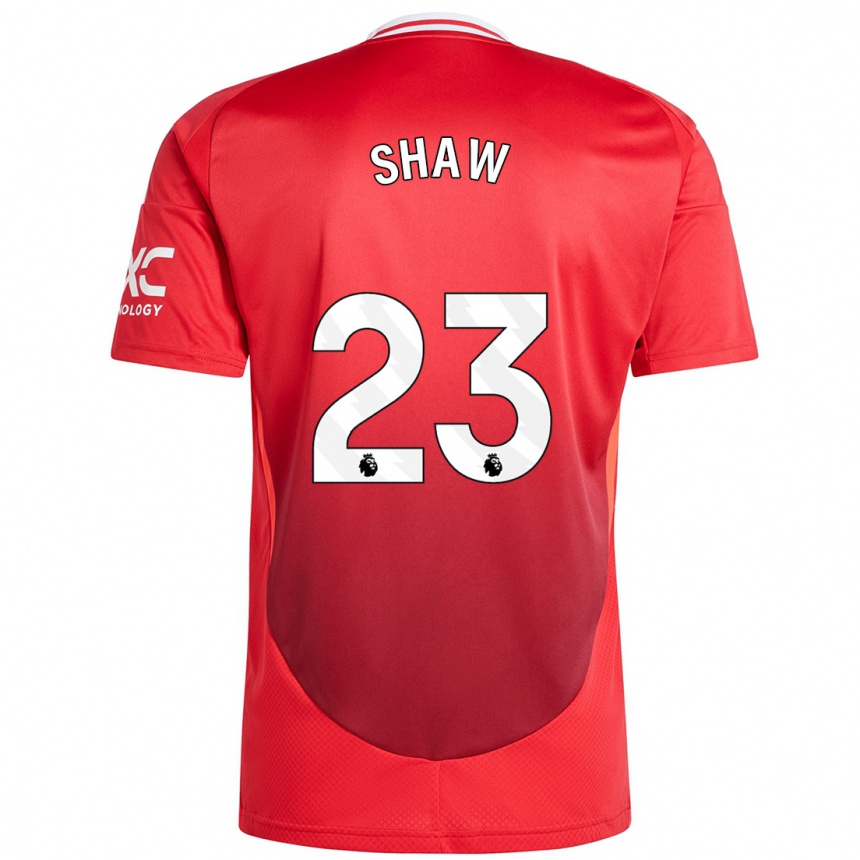 Niño Fútbol Camiseta Luke Shaw #23 Rojo Brillante 1ª Equipación 2024/25 Perú