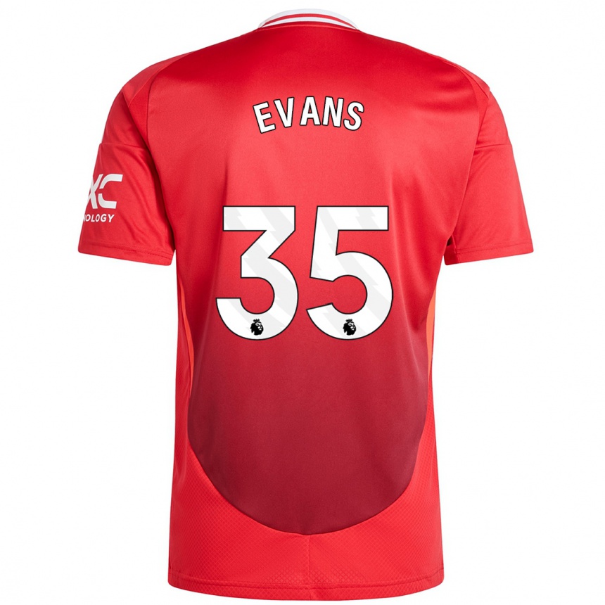 Niño Fútbol Camiseta Jonny Evans #35 Rojo Brillante 1ª Equipación 2024/25 Perú