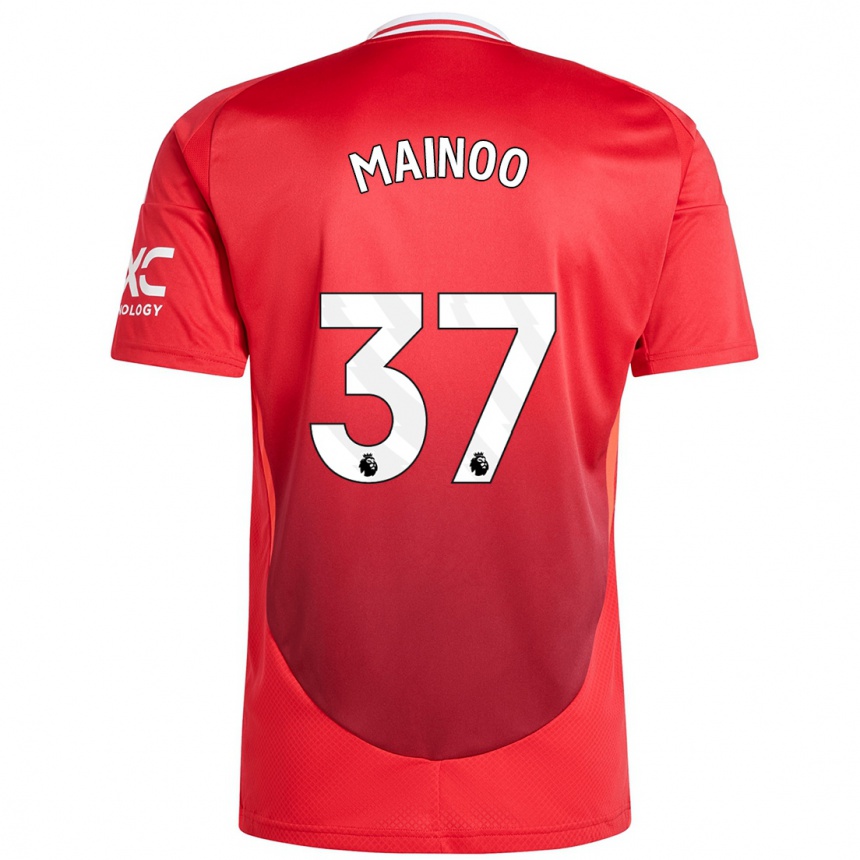 Niño Fútbol Camiseta Kobbie Mainoo #37 Rojo Brillante 1ª Equipación 2024/25 Perú