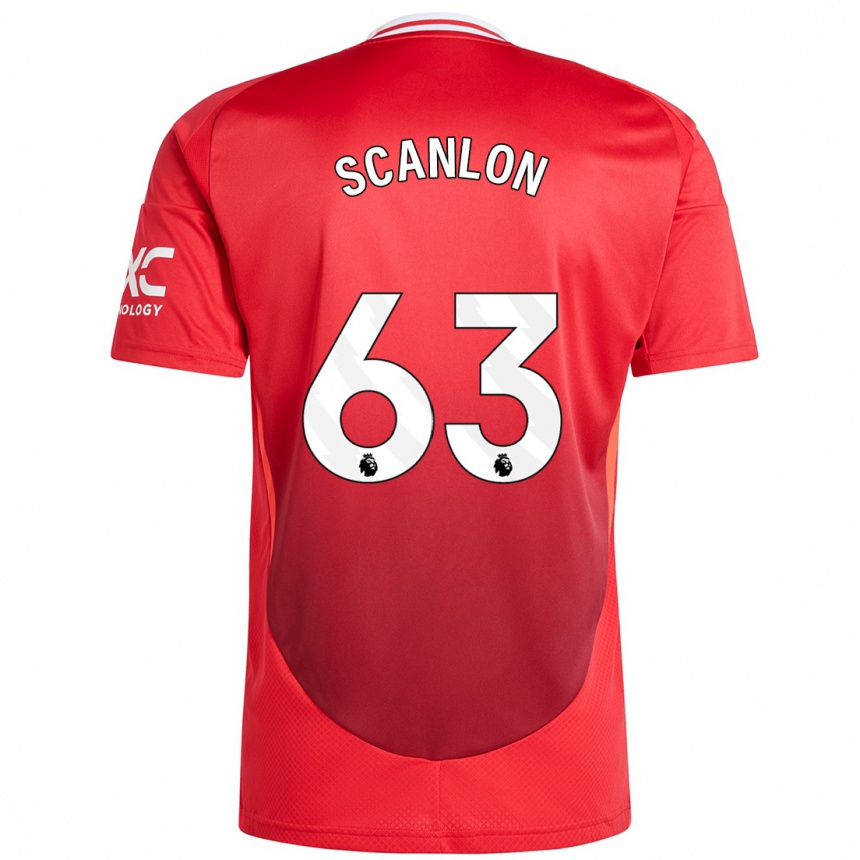 Niño Fútbol Camiseta James Scanlon #63 Rojo Brillante 1ª Equipación 2024/25 Perú