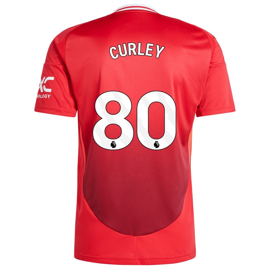 Niño Fútbol Camiseta Ruben Curley #80 Rojo Brillante 1ª Equipación 2024/25 Perú