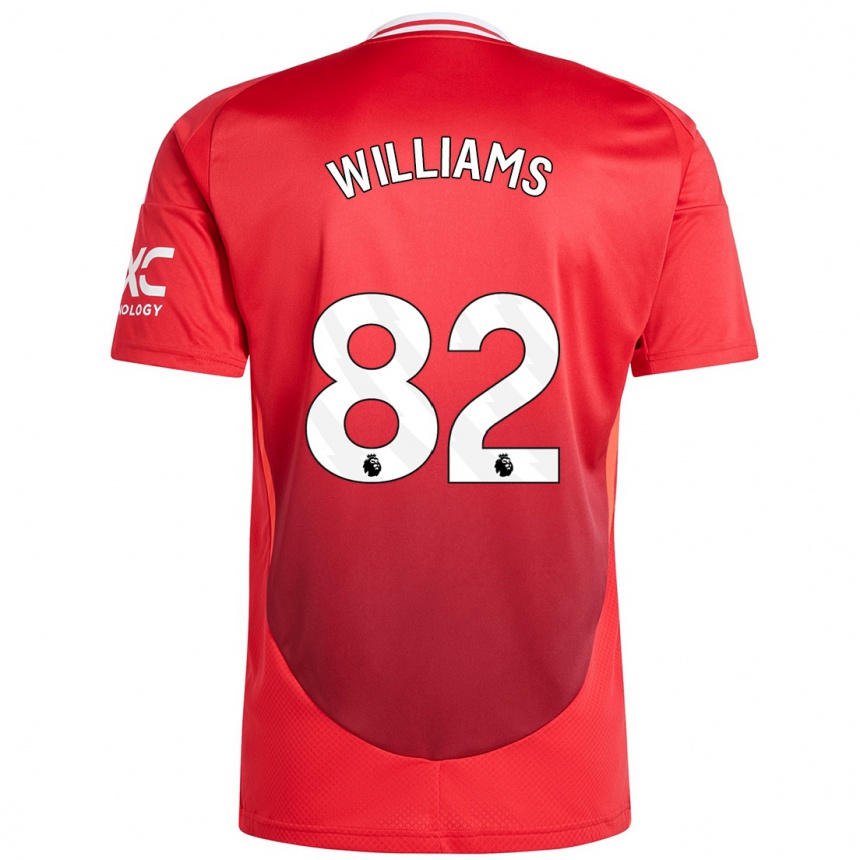 Niño Fútbol Camiseta Ethan Williams #82 Rojo Brillante 1ª Equipación 2024/25 Perú