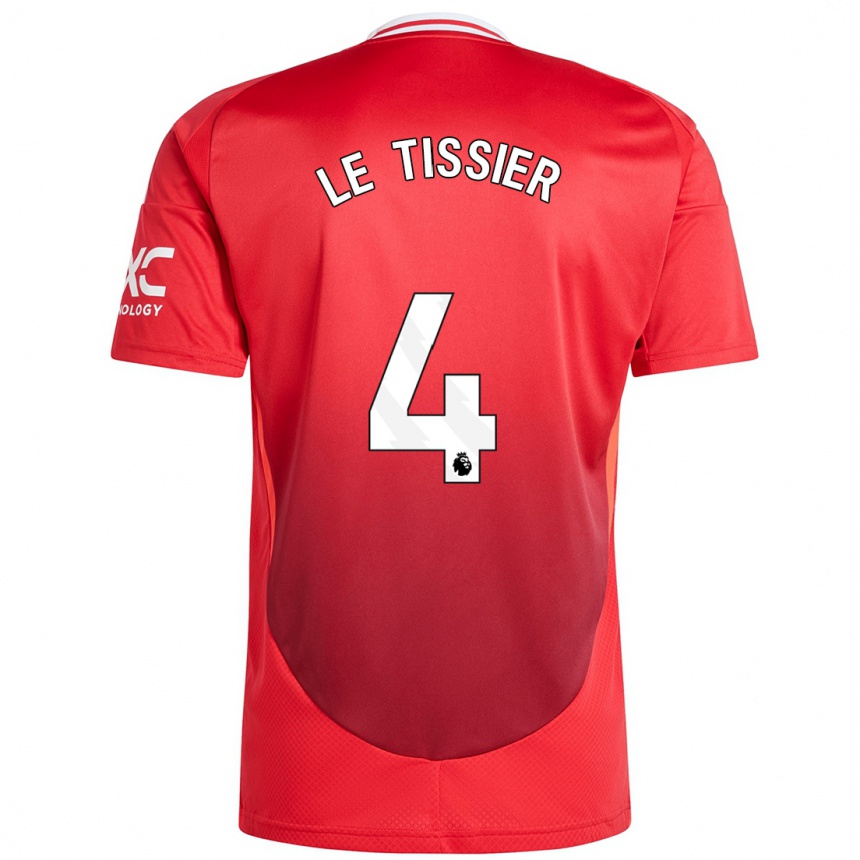 Niño Fútbol Camiseta Maya Le Tissier #4 Rojo Brillante 1ª Equipación 2024/25 Perú