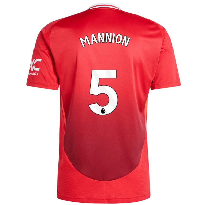 Niño Fútbol Camiseta Aoife Mannion #5 Rojo Brillante 1ª Equipación 2024/25 Perú