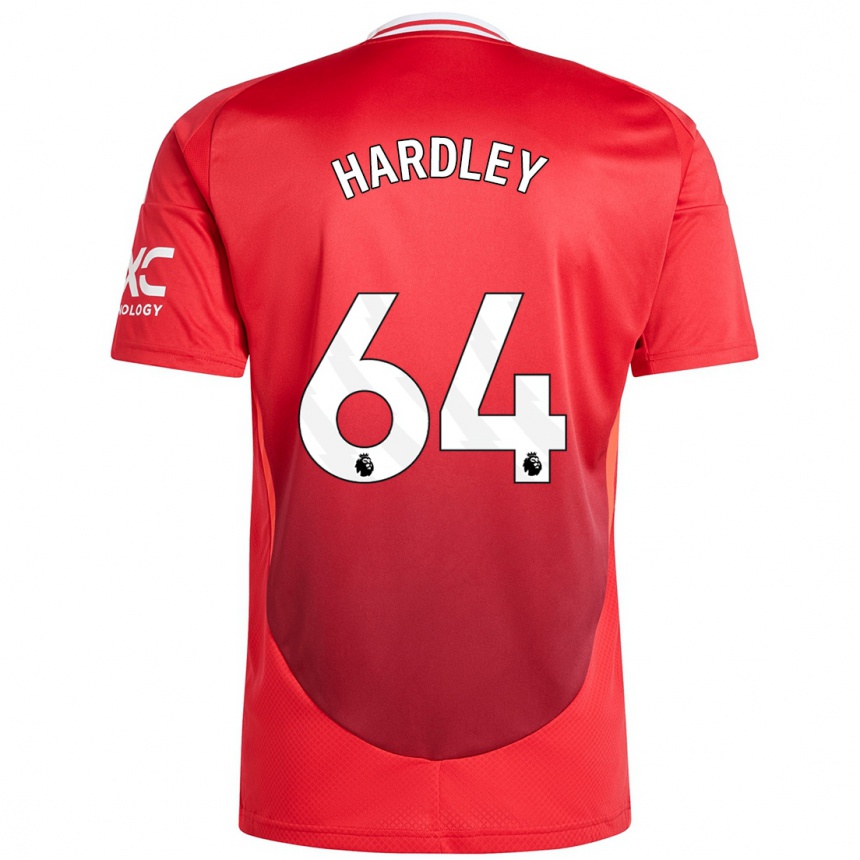 Niño Fútbol Camiseta Bjorn Hardley #64 Rojo Brillante 1ª Equipación 2024/25 Perú