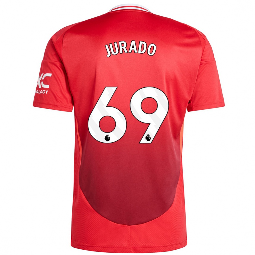 Niño Fútbol Camiseta Marc Jurado #69 Rojo Brillante 1ª Equipación 2024/25 Perú