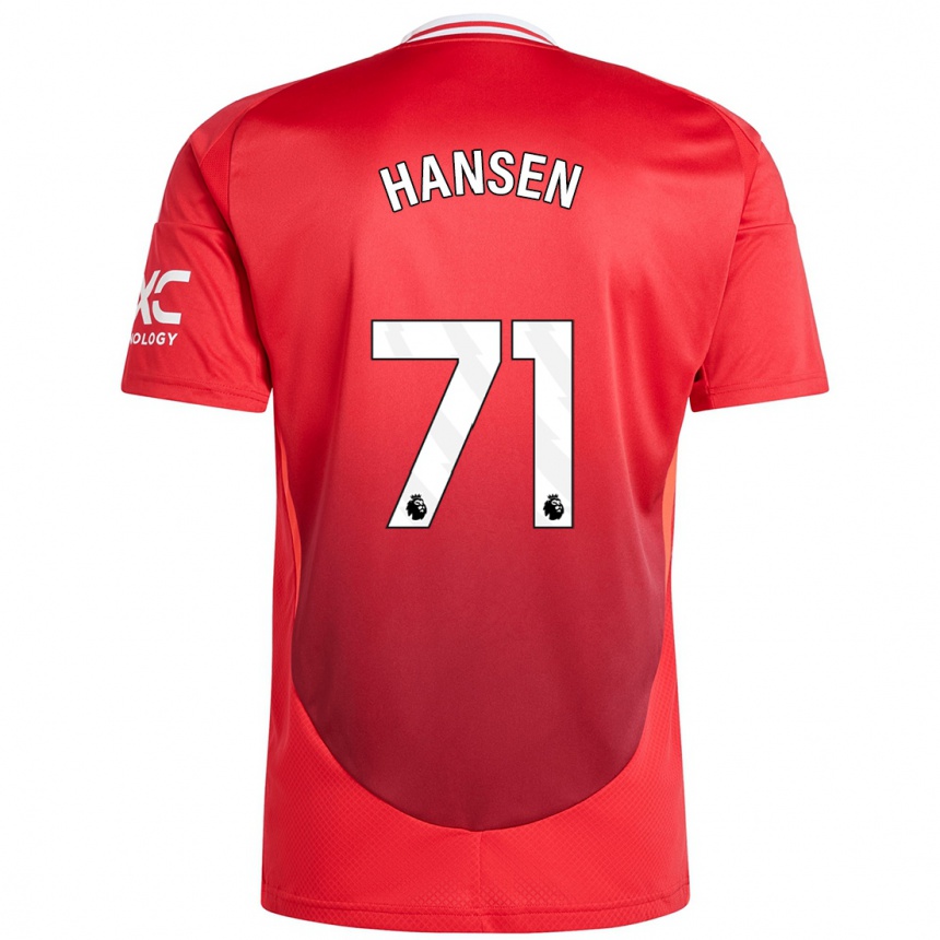 Niño Fútbol Camiseta Isak Hansen-Aaroen #71 Rojo Brillante 1ª Equipación 2024/25 Perú