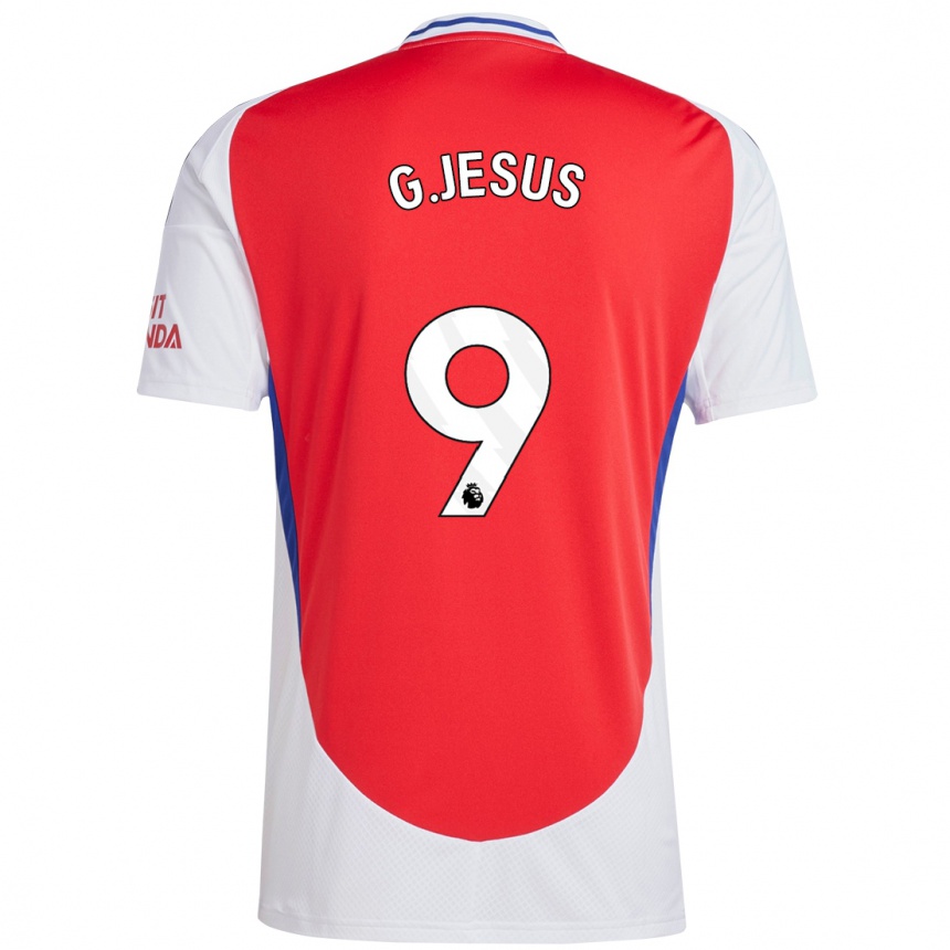 Niño Fútbol Camiseta Gabriel Jesus #9 Rojo Blanco 1ª Equipación 2024/25 Perú