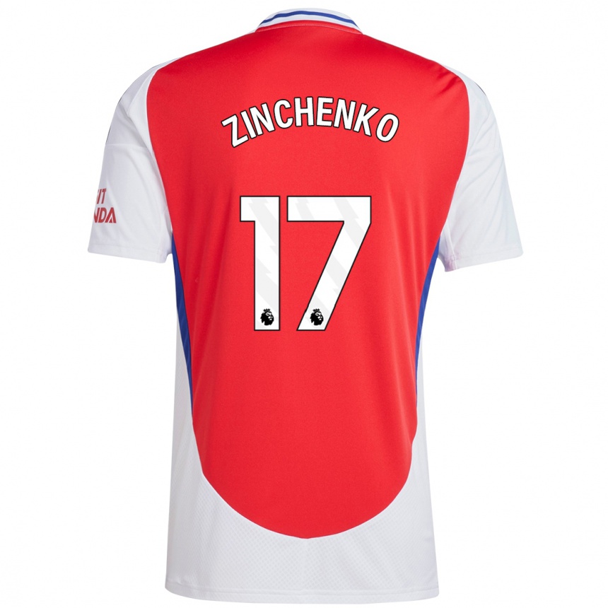 Niño Fútbol Camiseta Oleksandr Zinchenko #17 Rojo Blanco 1ª Equipación 2024/25 Perú