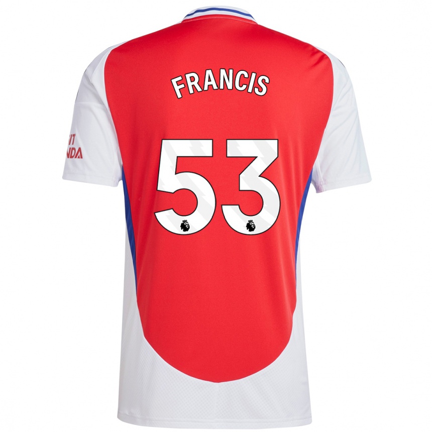 Niño Fútbol Camiseta Jack Henry Francis #53 Rojo Blanco 1ª Equipación 2024/25 Perú