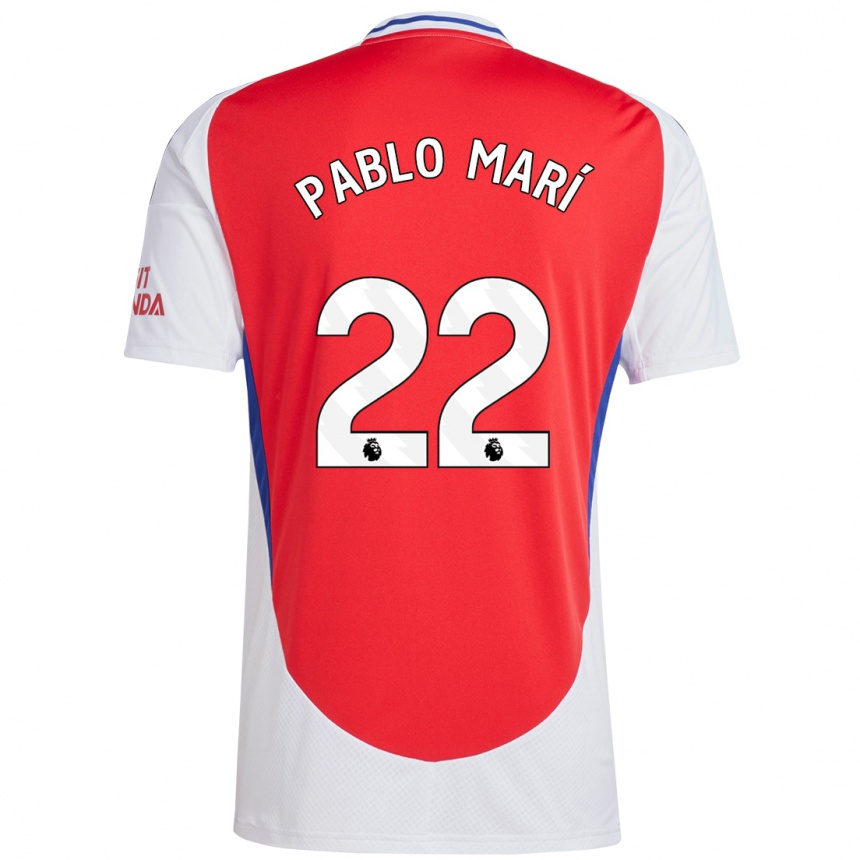 Niño Fútbol Camiseta Pablo Mari #22 Rojo Blanco 1ª Equipación 2024/25 Perú