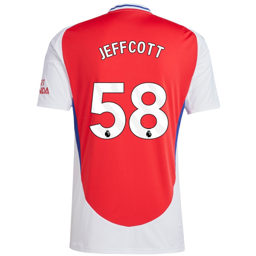 Niño Fútbol Camiseta Henry Jeffcott #58 Rojo Blanco 1ª Equipación 2024/25 Perú