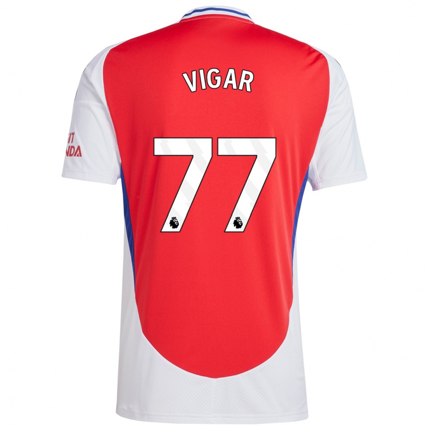 Niño Fútbol Camiseta Billy Vigar #77 Rojo Blanco 1ª Equipación 2024/25 Perú