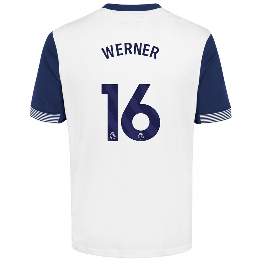 Niño Fútbol Camiseta Timo Werner #16 Blanco Azul 1ª Equipación 2024/25 Perú