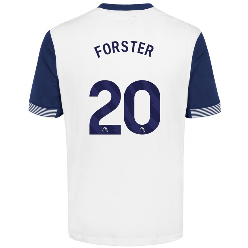 Niño Fútbol Camiseta Fraser Forster #20 Blanco Azul 1ª Equipación 2024/25 Perú