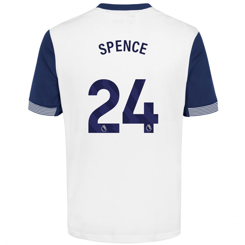 Niño Fútbol Camiseta Djed Spence #24 Blanco Azul 1ª Equipación 2024/25 Perú