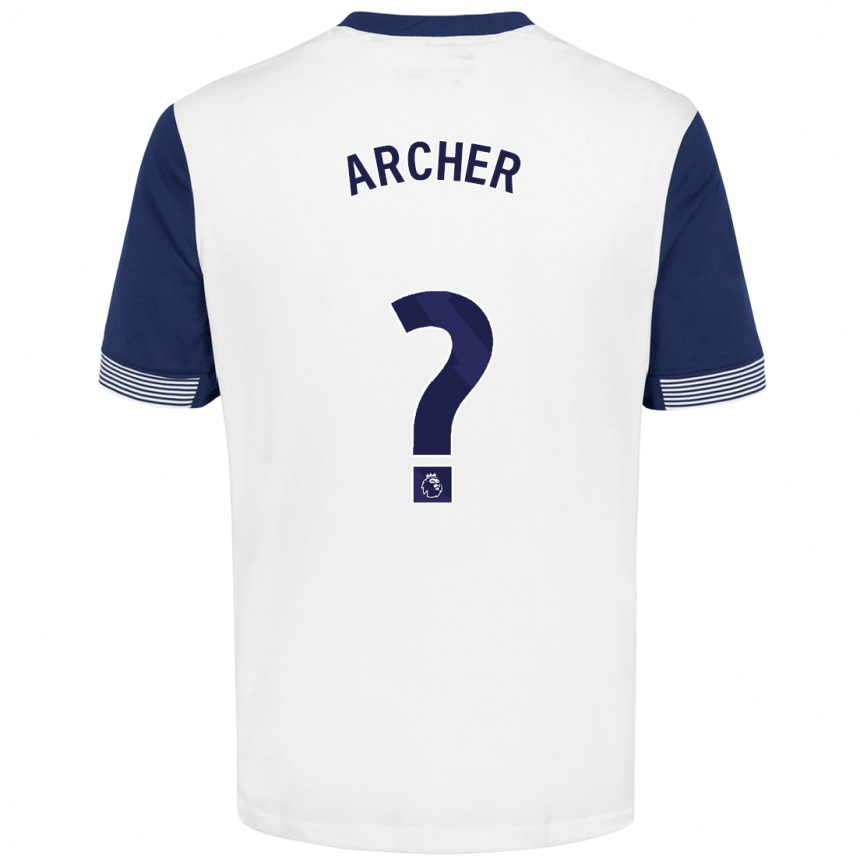 Niño Fútbol Camiseta Samual Archer #0 Blanco Azul 1ª Equipación 2024/25 Perú