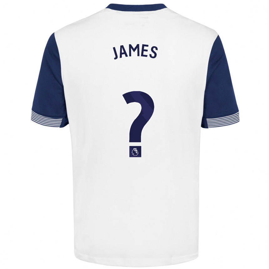 Niño Fútbol Camiseta Herbie James #0 Blanco Azul 1ª Equipación 2024/25 Perú