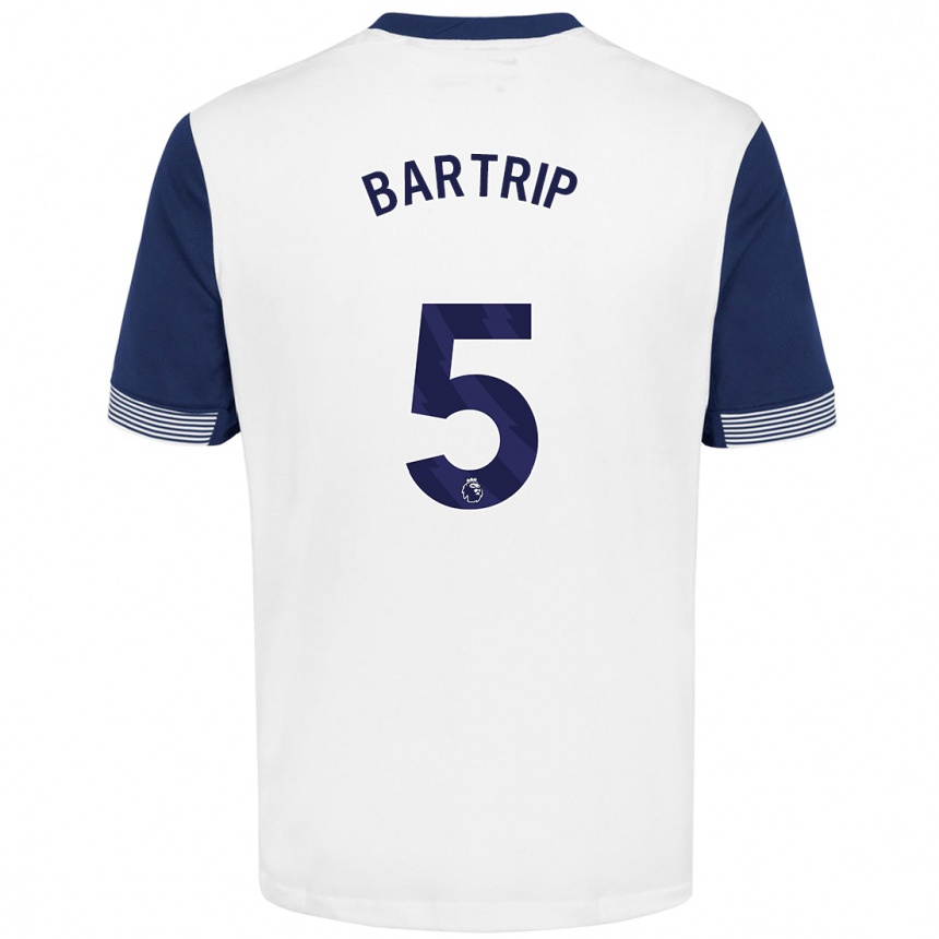 Niño Fútbol Camiseta Molly Bartrip #5 Blanco Azul 1ª Equipación 2024/25 Perú