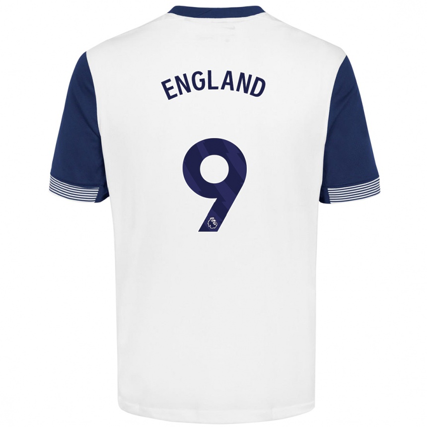 Niño Fútbol Camiseta Bethany England #9 Blanco Azul 1ª Equipación 2024/25 Perú