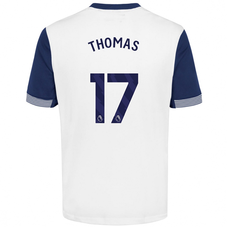 Niño Fútbol Camiseta Martha Thomas #17 Blanco Azul 1ª Equipación 2024/25 Perú