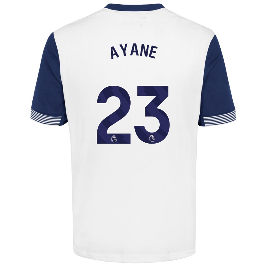 Niño Fútbol Camiseta Rosella Ayane #23 Blanco Azul 1ª Equipación 2024/25 Perú