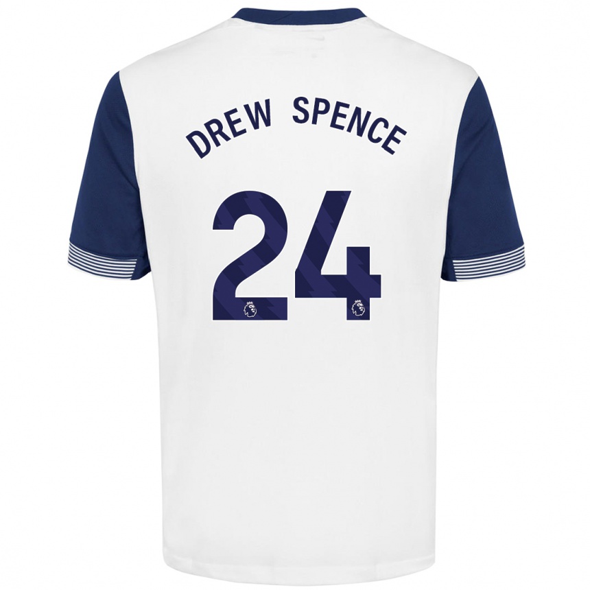 Niño Fútbol Camiseta Drew Spence #24 Blanco Azul 1ª Equipación 2024/25 Perú