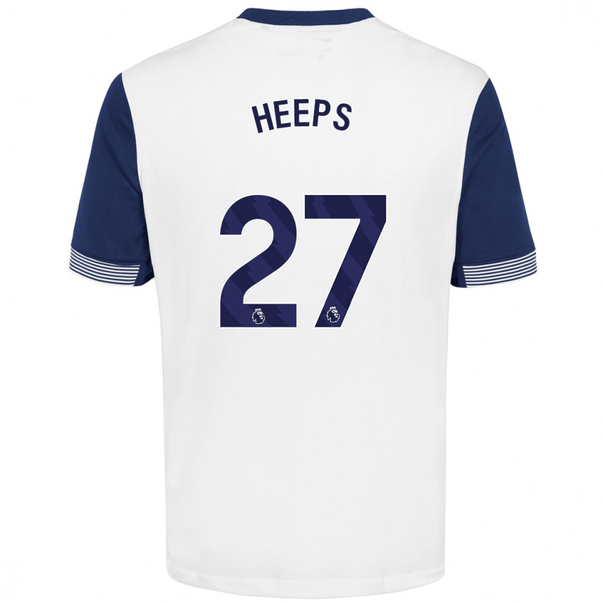 Niño Fútbol Camiseta Eleanor Heeps #27 Blanco Azul 1ª Equipación 2024/25 Perú