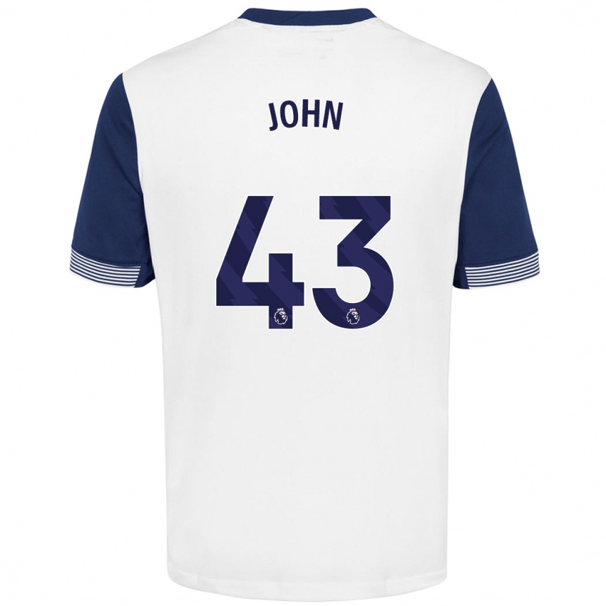 Niño Fútbol Camiseta Nile John #43 Blanco Azul 1ª Equipación 2024/25 Perú