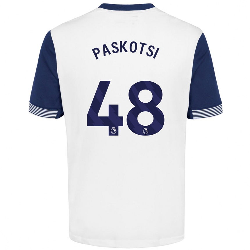 Niño Fútbol Camiseta Maksim Paskotsi #48 Blanco Azul 1ª Equipación 2024/25 Perú