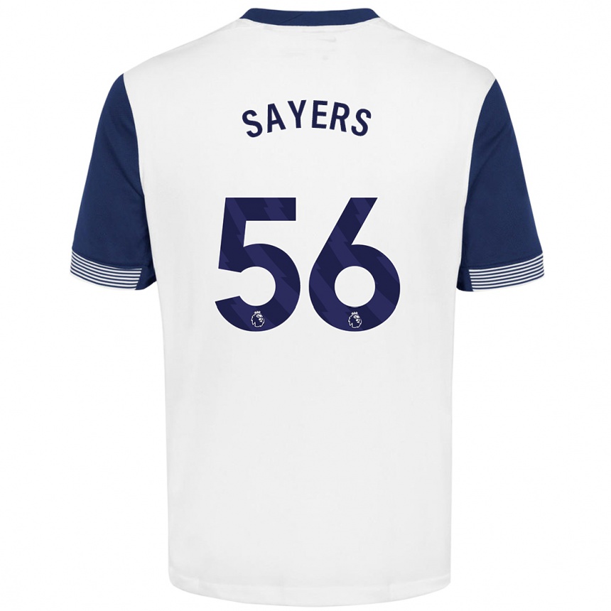 Niño Fútbol Camiseta Charlie Sayers #56 Blanco Azul 1ª Equipación 2024/25 Perú