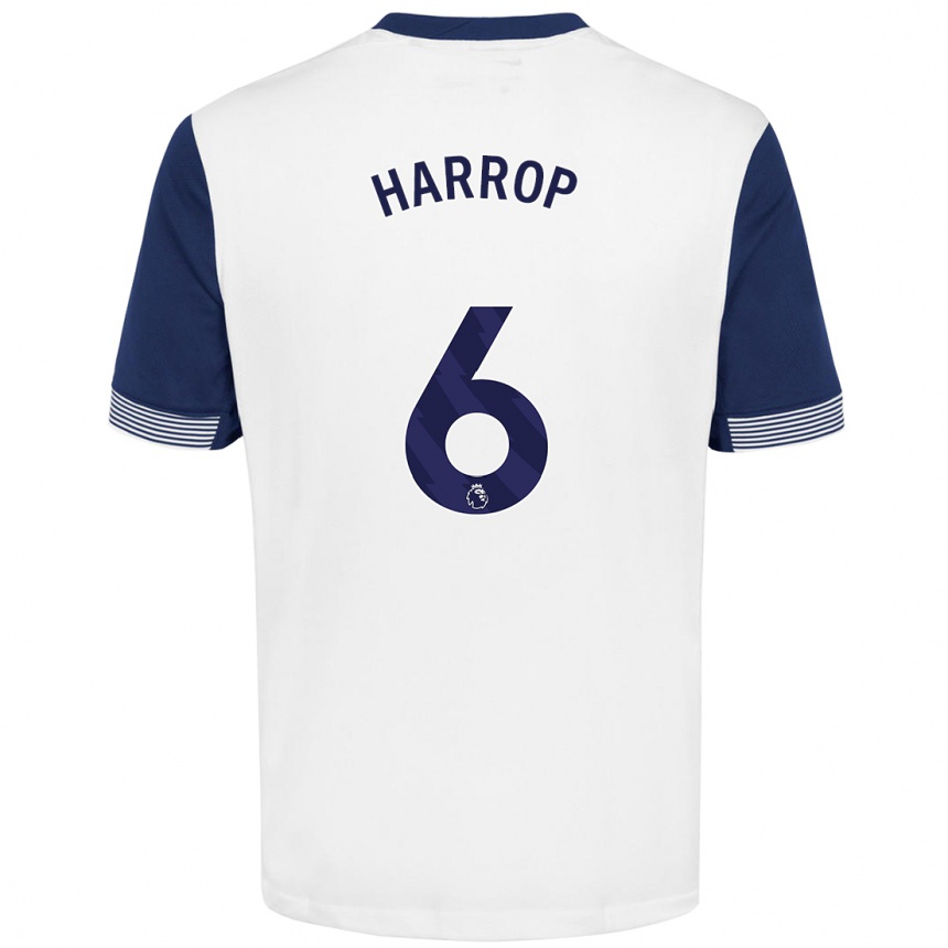 Niño Fútbol Camiseta Kerys Harrop #6 Blanco Azul 1ª Equipación 2024/25 Perú