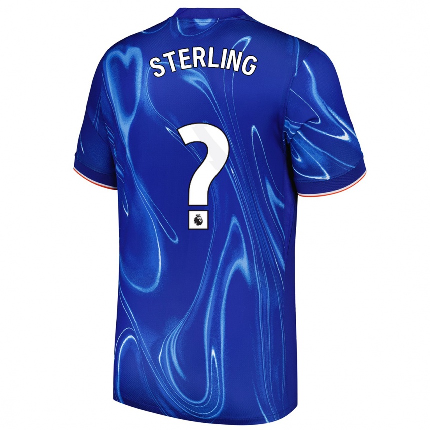 Niño Fútbol Camiseta Raheem Sterling #0 Azul Blanco 1ª Equipación 2024/25 Perú