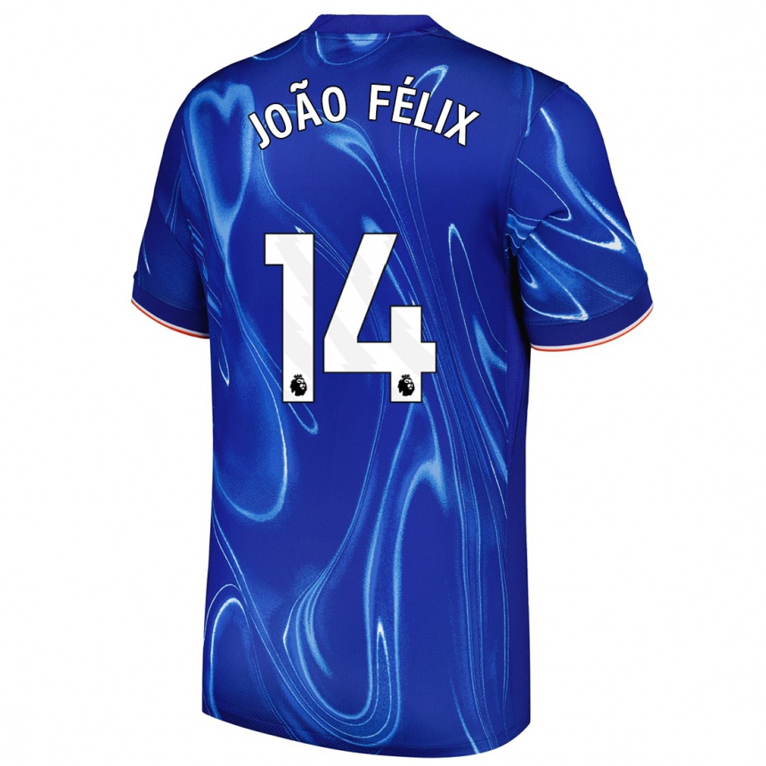 Niño Fútbol Camiseta Joao Felix #14 Azul Blanco 1ª Equipación 2024/25 Perú