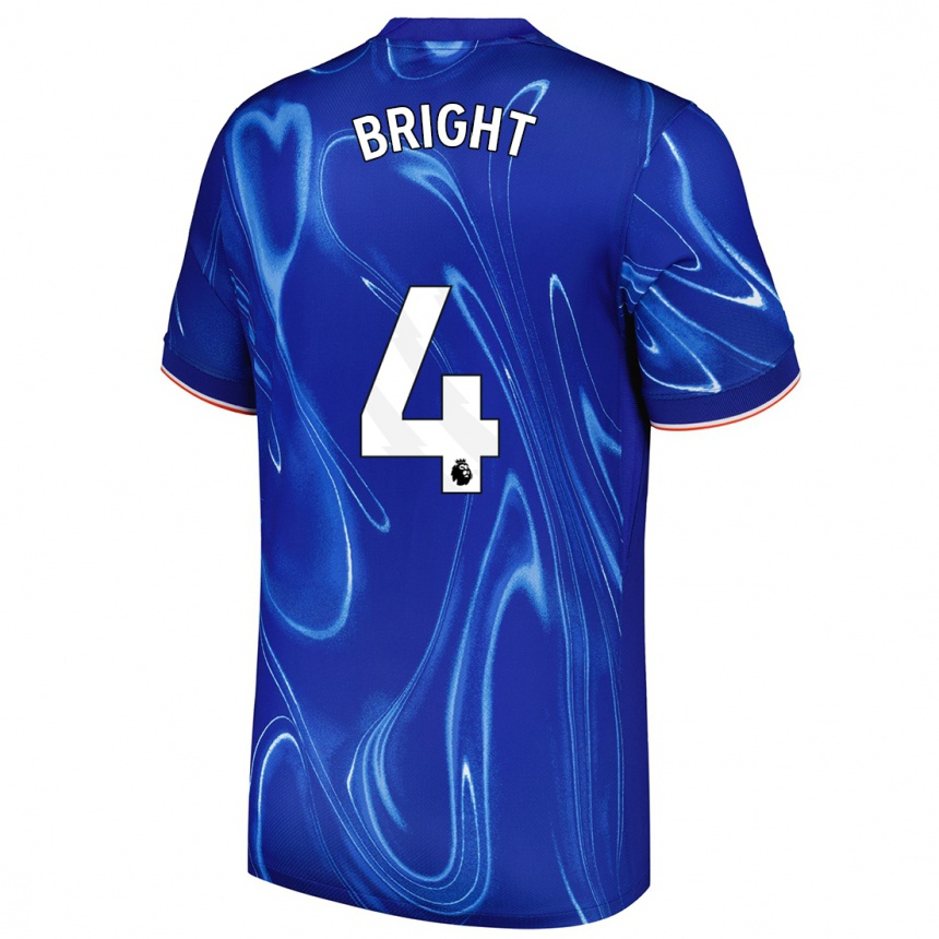 Niño Fútbol Camiseta Millie Bright #4 Azul Blanco 1ª Equipación 2024/25 Perú