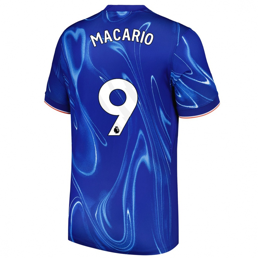 Niño Fútbol Camiseta Catarina Macario #9 Azul Blanco 1ª Equipación 2024/25 Perú