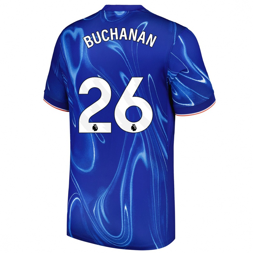 Niño Fútbol Camiseta Kadeisha Buchanan #26 Azul Blanco 1ª Equipación 2024/25 Perú