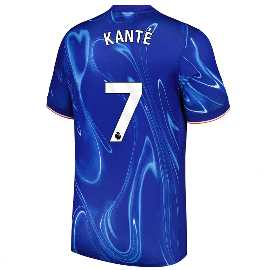 Niño Fútbol Camiseta N'golo Kante #7 Azul Blanco 1ª Equipación 2024/25 Perú