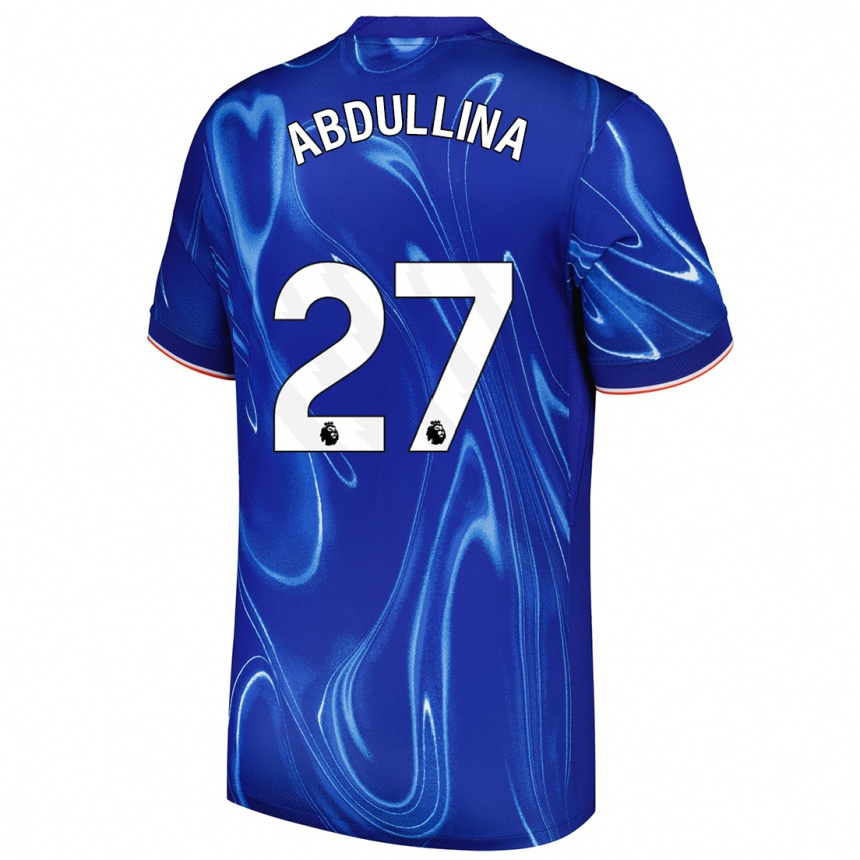 Niño Fútbol Camiseta Alsu Abdullina #27 Azul Blanco 1ª Equipación 2024/25 Perú