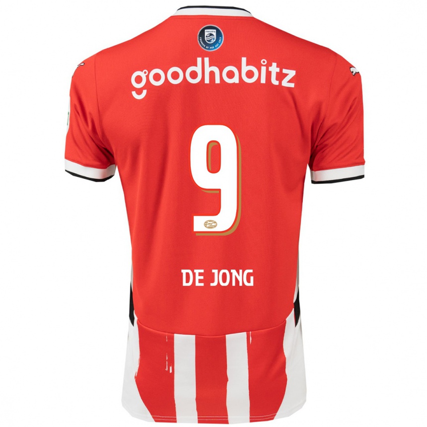 Niño Fútbol Camiseta Luuk De Jong #9 Rojo Blanco 1ª Equipación 2024/25 Perú