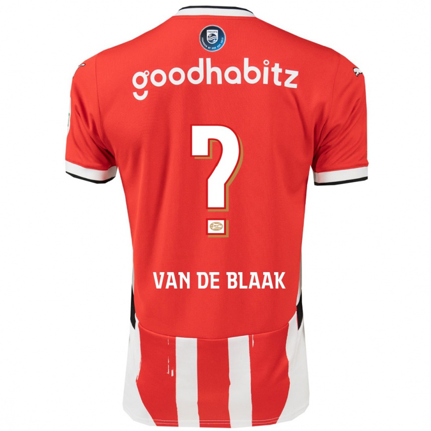 Niño Fútbol Camiseta Emmanuel Van De Blaak #0 Rojo Blanco 1ª Equipación 2024/25 Perú