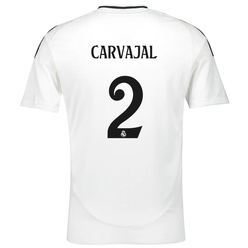 Niño Fútbol Camiseta Daniel Carvajal #2 Blanco 1ª Equipación 2024/25 Perú