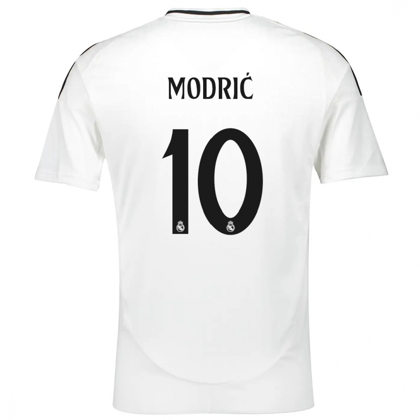 Niño Fútbol Camiseta Luka Modric #10 Blanco 1ª Equipación 2024/25 Perú