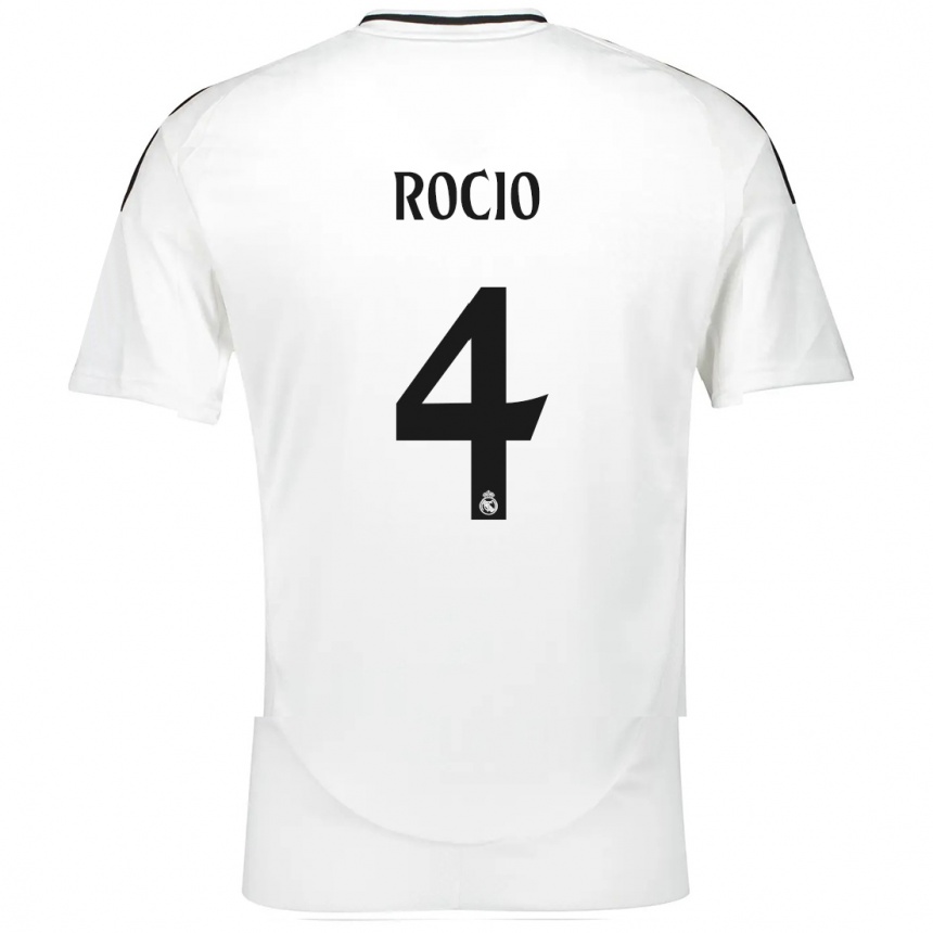 Niño Fútbol Camiseta Rocio Galvez #4 Blanco 1ª Equipación 2024/25 Perú